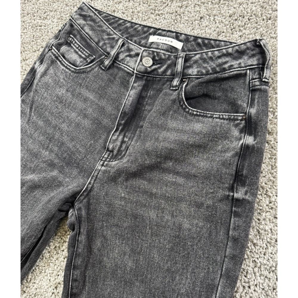 Pac Sun Mom Jeans Black Casual‎ Denim Pants Measures Womens 28x27